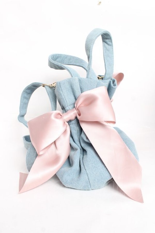 画像2: Maison de FLEUR / デニムギャザー2Wayトートバッグ  デニム Y-25-11-26-017-LO-BG-SZ-ZY (2)