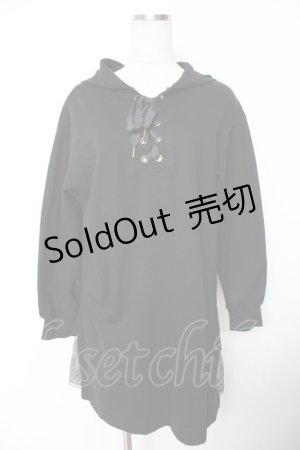 画像: axes femme / ロング丈プルパーカー  黒 Y-25-11-26-154-AX-TO-SZ-ZY