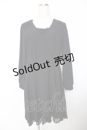 画像: axes femme / カシュクールワンピース  黒 Y-25-11-26-155-AX-OP-SZ-ZY