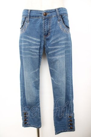 画像: axes femme / 刺繍入りストレッチデニムパンツ L ウォッシュ Y-25-11-26-160-AX-PA-SZ-ZY