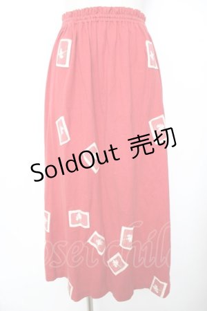 画像: PINK HOUSE / ワッペンスカート  赤 Y-25-11-26-170-LO-SK-SZ-ZY