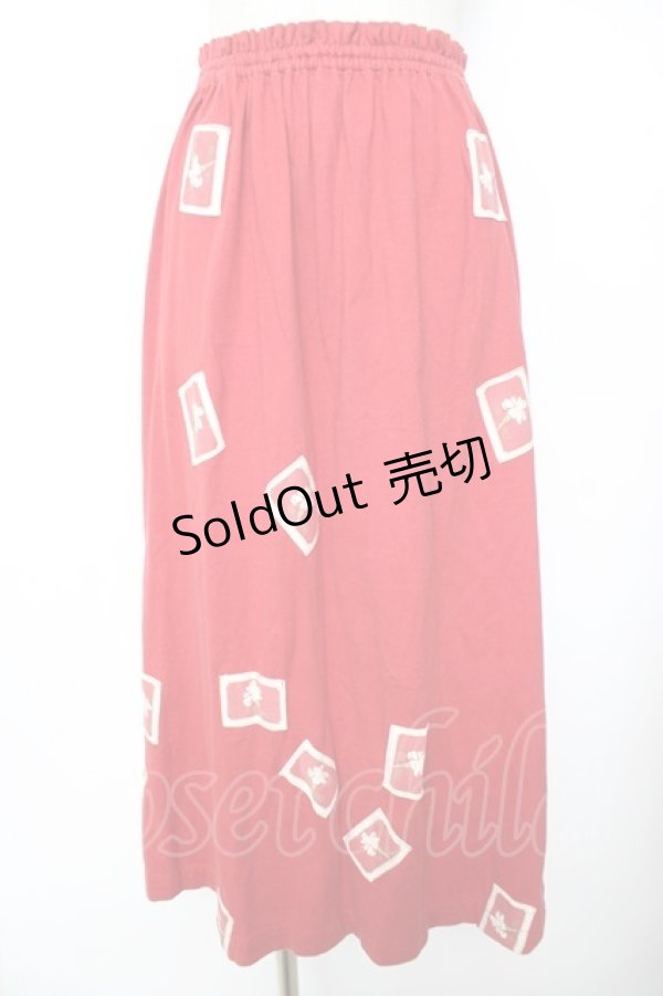 画像1: PINK HOUSE / ワッペンスカート  赤 Y-25-11-26-170-LO-SK-SZ-ZY (1)