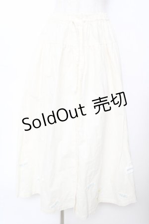 画像: PINK HOUSE / 裾ワッペンスカート  生成り Y-25-11-26-171-LO-SK-SZ-ZY