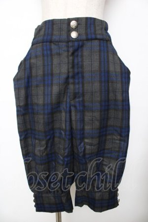 画像: Deorart / チェック柄皇子ハーフパンツ M グレー×青 Y-25-11-26-174-PU-PA-SZ-ZY