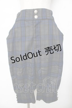 画像: Deorart / チェック柄皇子ハーフパンツ M グレー×青 Y-25-11-26-174-PU-PA-SZ-ZY
