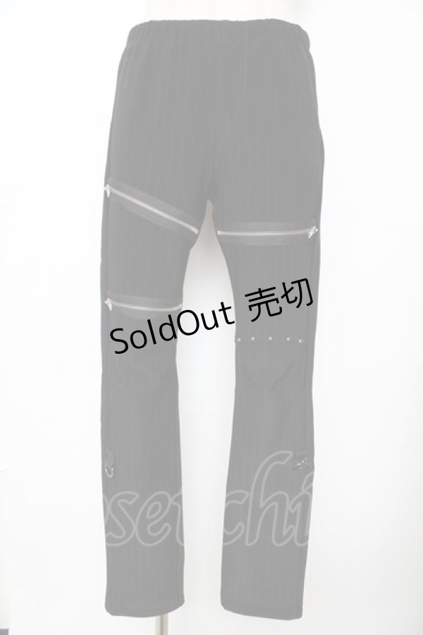 画像1: SEX POT ReVeNGe / ZIPギミックストレッチパンツ M 黒 Y-25-11-26-175-SP-PA-SZ-ZY (1)