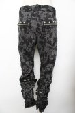 画像2: SEX POT ReVeNGe / タイダイ柄スタッズギャザーパンツ M 黒×グレー Y-25-11-26-176-SP-PA-SZ-ZY (2)