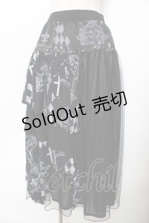 画像: SEX POT ReVeNGe / GRIMMレイヤードスカート  黒×グレー Y-25-11-26-177-SP-SK-SZ-ZY