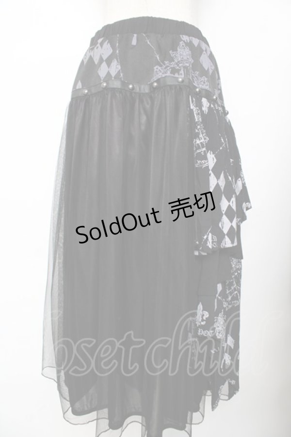 画像2: SEX POT ReVeNGe / GRIMMレイヤードスカート  黒×グレー Y-25-11-26-177-SP-SK-SZ-ZY (2)