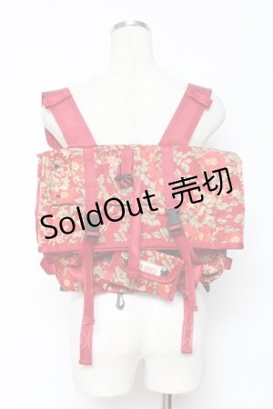 画像: PINK HOUSE / 花柄リュック  赤 Y-25-11-26-019-LO-BG-SZ-ZY