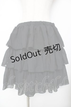 画像: ATELIER PIERROT / シフォンティアードフリルスカート  黒 Y-25-11-26-184-EL-SK-SZ-ZY