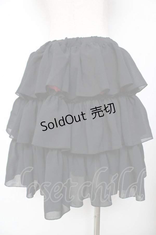 画像2: ATELIER PIERROT / シフォンティアードフリルスカート  黒 Y-25-11-26-184-EL-SK-SZ-ZY (2)