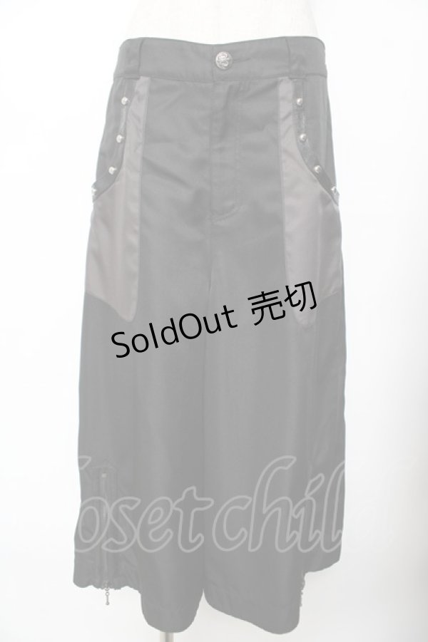 画像1: ALGONQUINS / 裾ZIPワイドパンツ F 黒 Y-25-11-26-186-AL-PA-SZ-ZY (1)