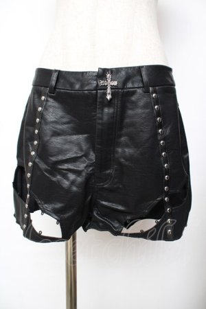 画像: DARK IN LOVE / レザーショートパンツ  黒 Y-25-11-26-194-PU-PA-SZ-ZY