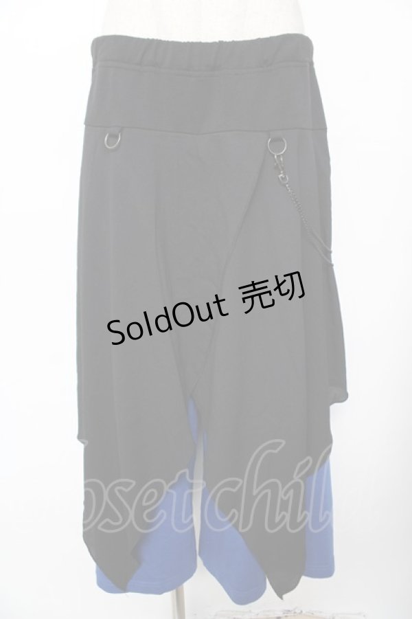 画像1: ALGONQUINS / レイヤードパンツ F 黒×青 Y-25-11-26-195-AL-PA-SZ-ZY (1)