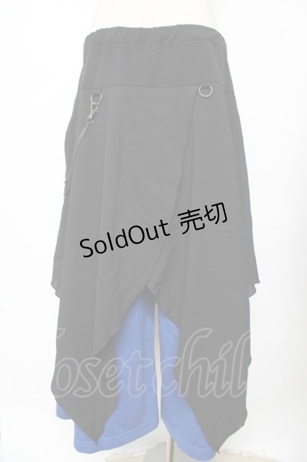 画像2: ALGONQUINS / レイヤードパンツ F 黒×青 Y-25-11-26-195-AL-PA-SZ-ZY (2)