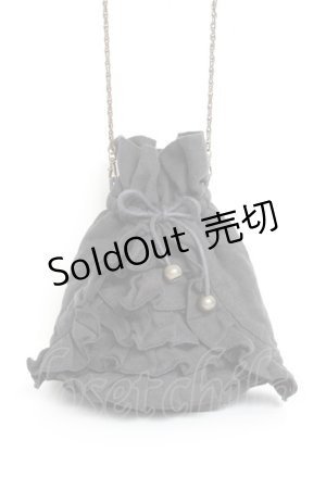 画像: ATELIER BOZ / 巾着バック  黒 Y-25-11-26-020-EL-BG-SZ-ZY