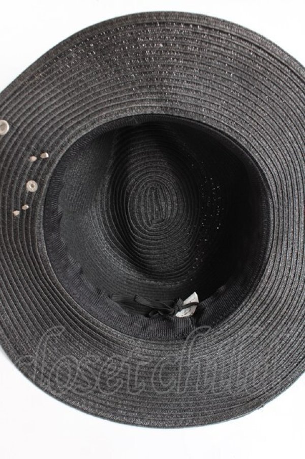 画像6: SEX POT ReVeNGe / スカルスタッズストローハット  黒 Y-25-11-26-023-SP-ZA-SZ-ZY (6)