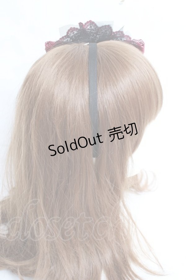 画像4: Moi-meme-Moitie / M+CROIXリボンレースカチューシャ  ブラック×レッド Y-25-11-26-024-MO-AC-SZ-ZY (4)