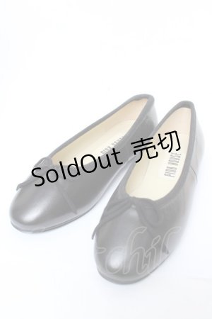 画像: PINK HOUSE / リボン付きフラットパンプス M 黒 Y-25-11-30-044-LO-SH-SZ-ZY