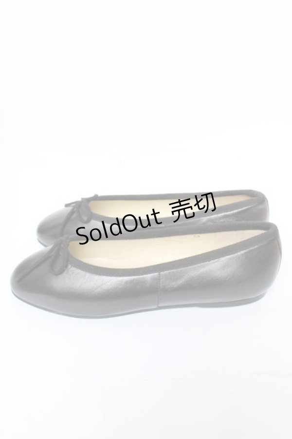 画像2: PINK HOUSE / リボン付きフラットパンプス M 黒 Y-25-11-30-044-LO-SH-SZ-ZY (2)