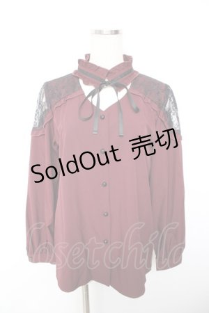 画像: majoretty / チョーカーデザインブラウス  ワイン Y-25-11-30-046-LO-BL-SZ-ZY
