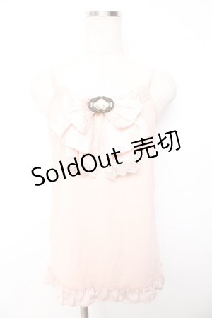 画像: axes femme / サテンbigリボンキャミソール M 淡ピンク Y-25-11-30-048-AX-TO-SZ-ZY