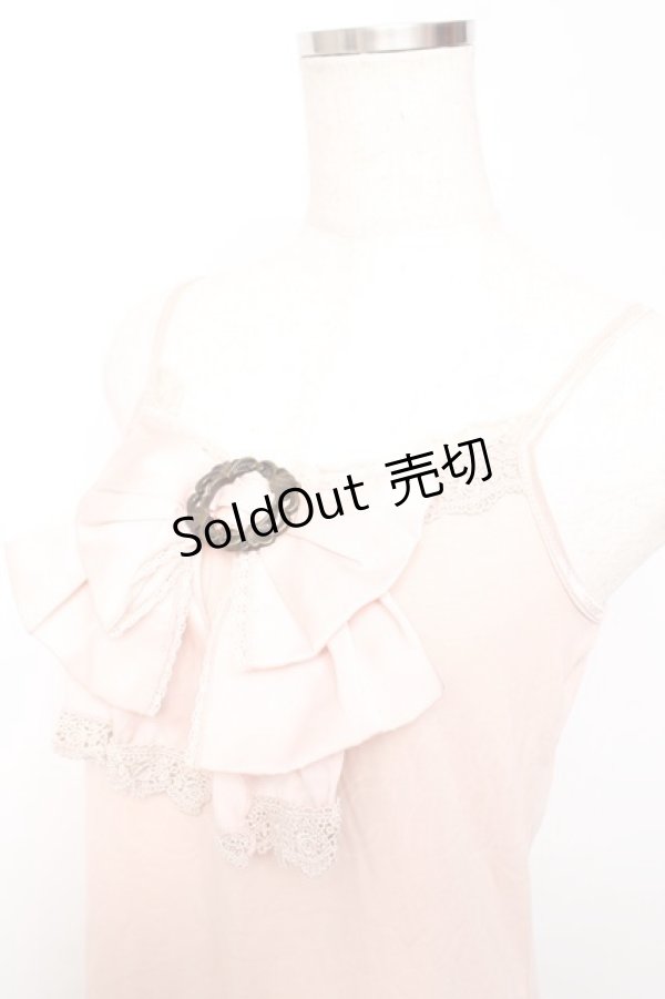 画像3: axes femme / サテンbigリボンキャミソール M 淡ピンク Y-25-11-30-048-AX-TO-SZ-ZY (3)