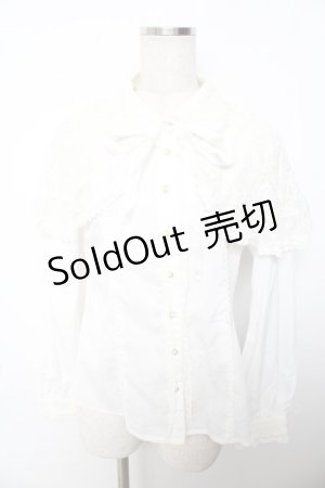 画像: axes femme Kawaii / レースケープブラウス M 白 Y-25-11-30-054-AX-BL-SZ-ZS