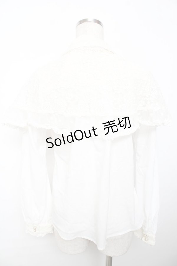 画像2: axes femme Kawaii / レースケープブラウス M 白 Y-25-11-30-054-AX-BL-SZ-ZS (2)