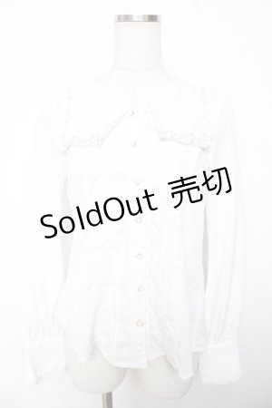 画像: axes femme kawaii / スカラップバラ刺繍ブラウス M 白 Y-25-11-30-055-AX-BL-SZ-ZY