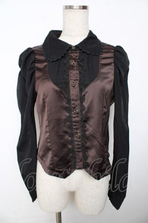 画像: axes femme kawaii / ベスト風ブラウス M 黒 Y-25-11-30-058-AX-BL-SZ-ZY