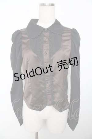 画像: axes femme Kawaii / ベスト風ブラウス M 黒 Y-25-11-30-058-AX-BL-SZ-ZS