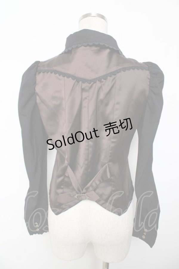 画像2: axes femme Kawaii / ベスト風ブラウス M 黒 Y-25-11-30-058-AX-BL-SZ-ZS (2)