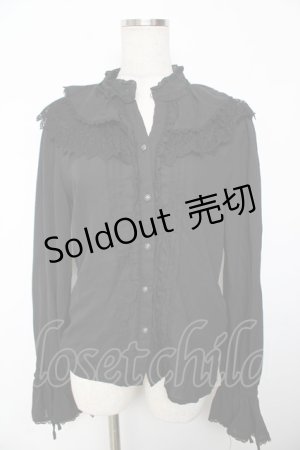 画像: axes femme kawaii / バラレースフリブラウスル M 黒 Y-25-11-30-061-AX-BL-SZ-ZY