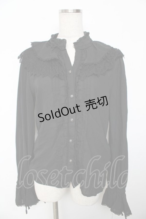 画像1: axes femme Kawaii / バラレースフリブラウスル M 黒 Y-25-11-30-061-AX-BL-SZ-ZY (1)