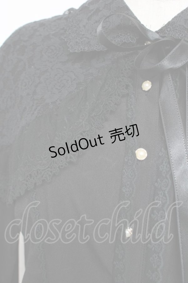 画像3: axes femme Kawaii / レースケープブラウス M 黒 Y-25-11-30-062-AX-BL-SZ-ZY (3)