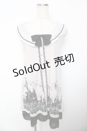 画像: axes femme / お城柄チュニック  グレー Y-25-11-30-069-AX-OP-SZ-ZY