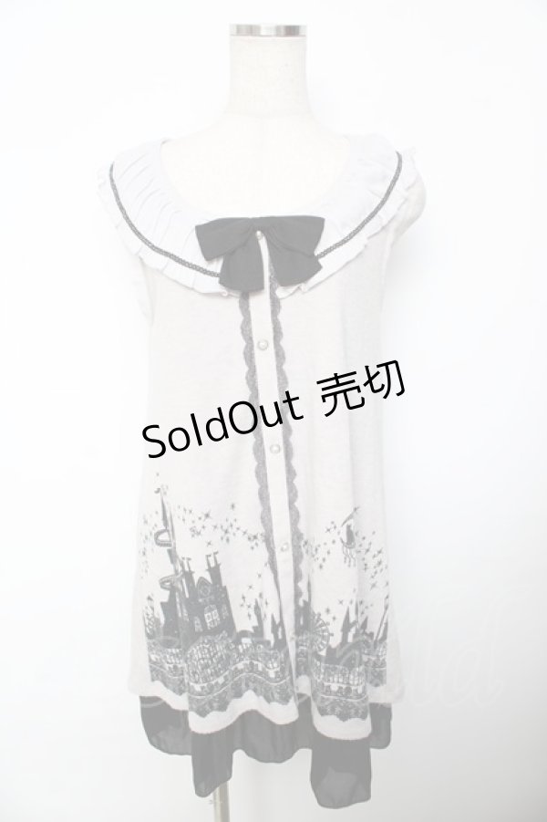 画像1: axes femme / お城柄チュニック  グレー Y-25-11-30-069-AX-OP-SZ-ZY (1)