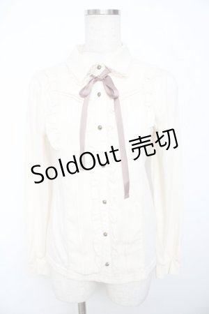 画像: axes femme / 前立てデザインブラウス風プルオーバー  生成り Y-25-11-30-070-AX-TO-SZ-ZY