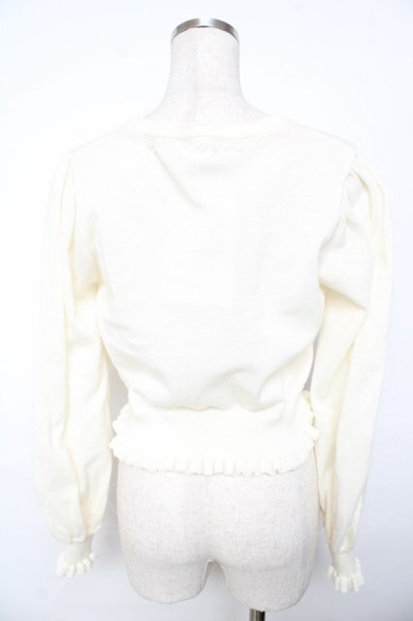 画像2: axes femme kawaii / クマパフェ刺繍ニットカーデ M 生成り Y-25-11-30-071-AX-TO-SZ-ZY (2)