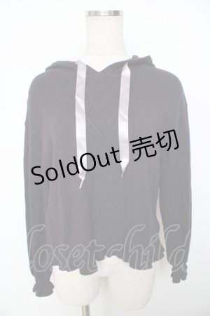 画像: axes femme / フーディーニットプル  紺 Y-25-11-30-073-AX-TO-SZ-ZI