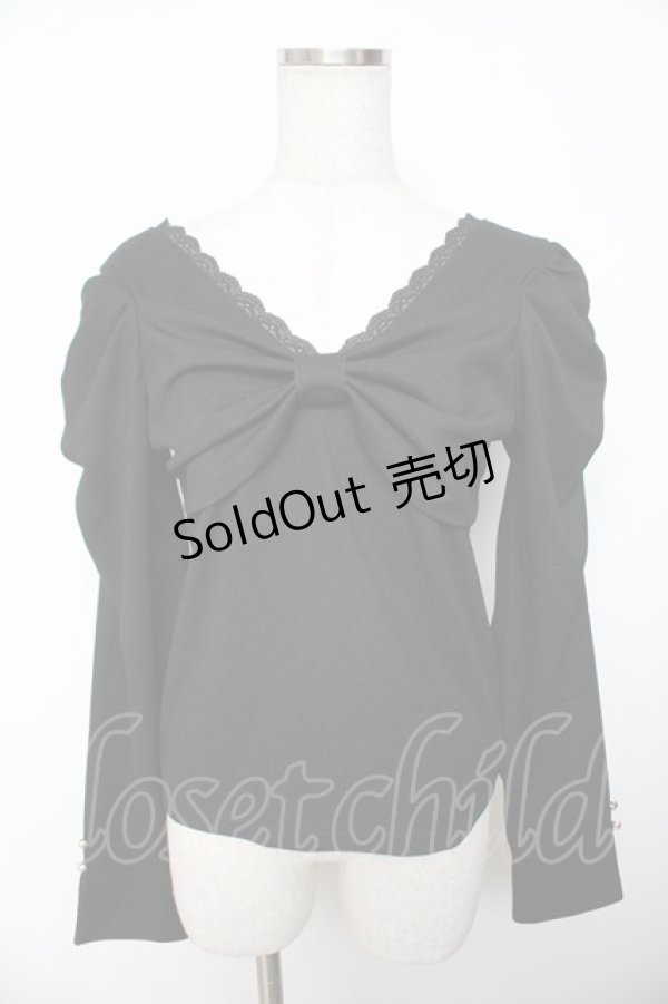 画像1: axes femme / 2WAYリボントップス F 黒 Y-25-11-30-074-AX-TO-SZ-ZY (1)