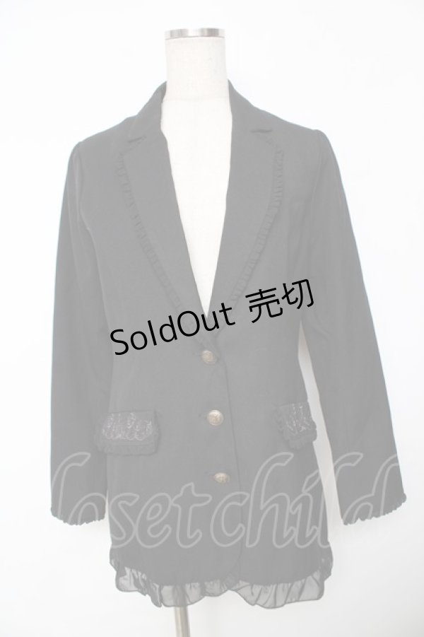 画像1: axes femme / マニッシュロングジャケット M 黒 Y-25-11-30-076-AX-JA-SZ-ZY (1)