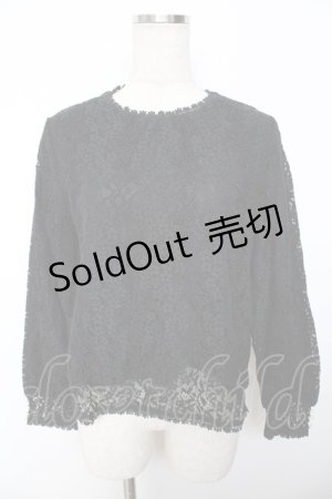 画像: an another angelus / パール釦使い総レースブラウス  黒 Y-25-11-30-079-CA-BL-SZ-ZI