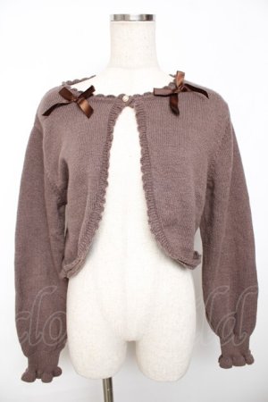 画像: m petit by misako / AM*リボンニットボレロ M 中茶 Y-25-11-30-082-LO-TO-SZ-ZY