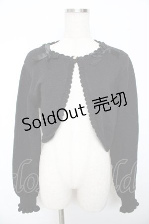 画像: m petit by misako / AM*リボンニットボレロ M 中黒 Y-25-11-30-083-LO-TO-SZ-ZY