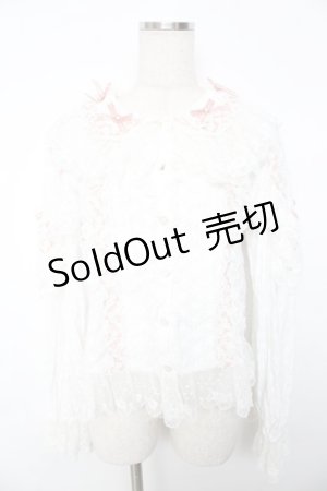 画像: Aurora＆Ariel / フラワーレースブラウス XL 白×ピンク Y-25-11-30-086-LO-BL-SZ-ZY