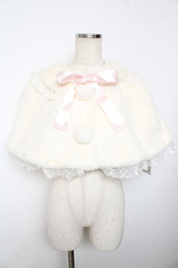 画像1: Mhite bird lolita / うさ耳ファーケープ  オフ Y-25-11-30-087-LO-CO-SZ-ZY (1)