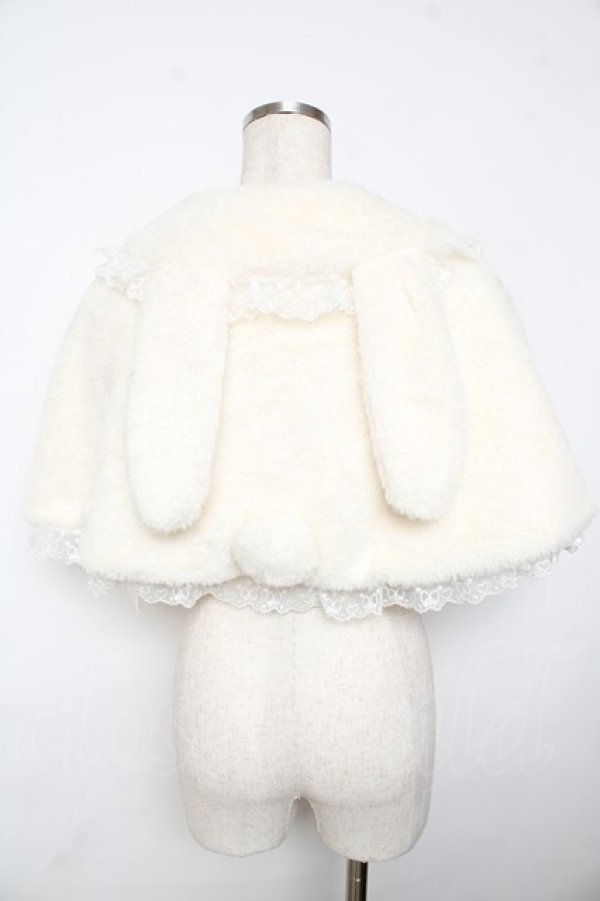 画像2: Mhite bird lolita / うさ耳ファーケープ  オフ Y-25-11-30-087-LO-CO-SZ-ZY (2)